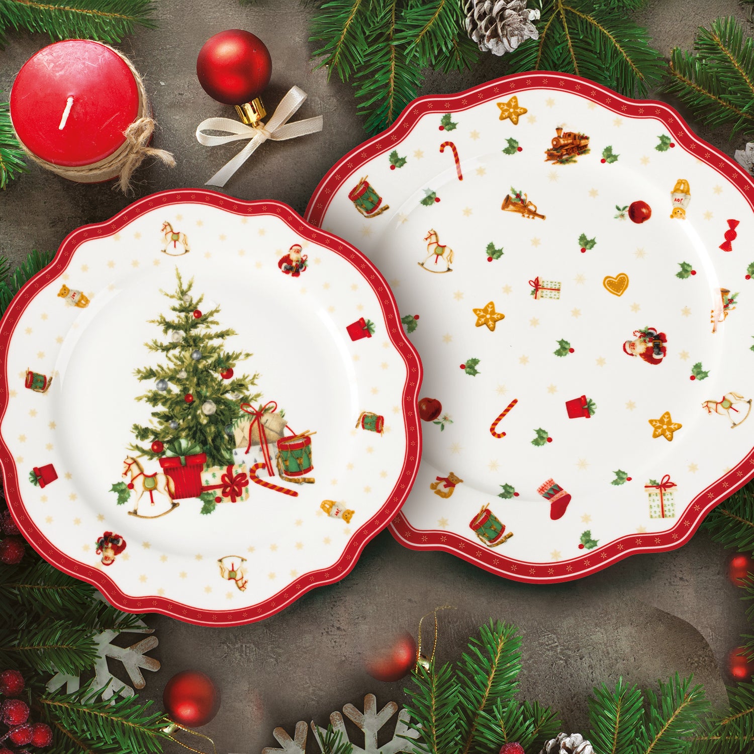 VESTIAMO CASA GRAN NATALE - Servizio di piatti Christmas Harmony in New Bone China 18 pezzi